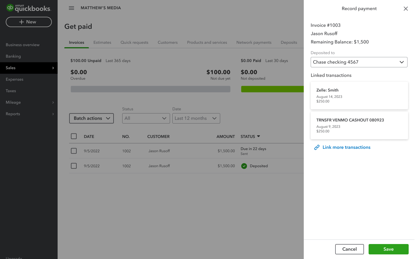 Bank and transactions linked, ready to save